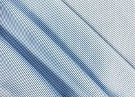 ทำงาน 130GSM ผ้าโพลีเอสเตอร์ 100% เสื้อ / ลำลอง Warp ถักผ้าลายเส้นสีฟ้า