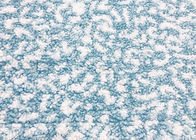 วงกลมวนนุ่มผ้าห่มผ้ากำมะหยี่โพลีเอสเตอร์ขนแกะสีน้ำเงินสีขาว 340GSM