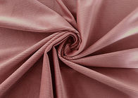 ผ้ายืดโพลีเอสเตอร์ 94% ผ้าลูกฟูก / วัสดุผ้าลูกฟูกสีชมพู 200GSM