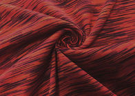 190GSM ยืดผ้าด้านซ้ายถักผ้า 100 โพลีเอสเตอร์ไมโครไฟเบอร์สำหรับเสื้อผ้าโยคะเฮเทอร์สีแดง